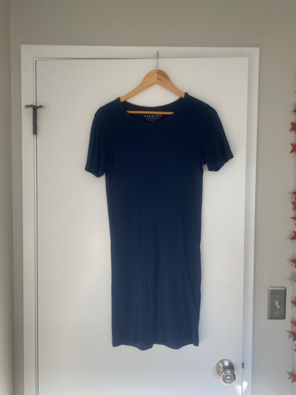 Everlane Pima Micro-Rib Tee Dress - Size M - Navy